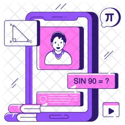 Clase de matemáticas en línea  Icono