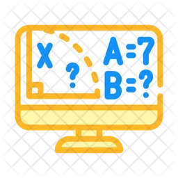 Clase de matemáticas en línea  Icono