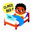 Clase En Linea Cama Estudiante Icon