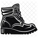 Classic Black Boots Shoes  Icon