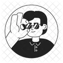 Classy hispanic man adjusting sunglasses  Icon