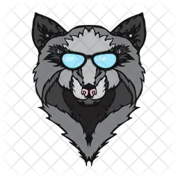 Classy Wolf in Glasses  Icon