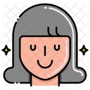Clean Face Female Girl Face Icon