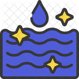 Clean Ocean Icon - Download in Colored Outline Style