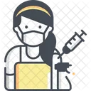 Female Cleaner Vaccination  Icon