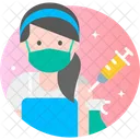 Female Cleaner Vaccination Icon