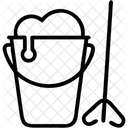 Cleaning Bucket Mop Icon