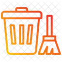 Cleaning Broom Trash Can Icon