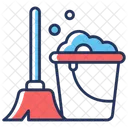Cleaning Bucket Mop Bucket Wash Pail Icon