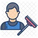 Cleaning Man Sweeper Sweepering Icon