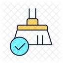 Dustpan Check Mark Cleaning Completed Icon