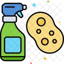 Cleaning Supplies Sweeping Brush Detergent Icon
