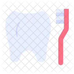 Cleaning tooth with brush  Icon