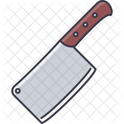 Cleaver knife Icon - Download in Colored Outline Style