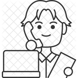 Clerk Icon - Download in Line Style