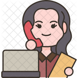 Clerk Icon - Download in Colored Outline Style