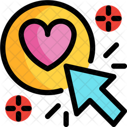 Click Love Icon - Download in Colored Outline Style