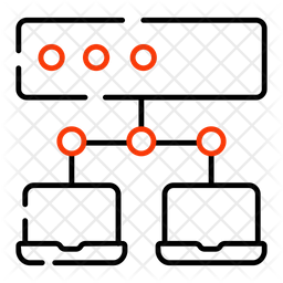 Client Server Icon - Download in Line Style