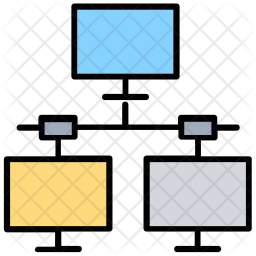 Client Server Model Icon - Download in Colored Outline Style
