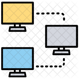Client Server Model Icon - Download in Colored Outline Style
