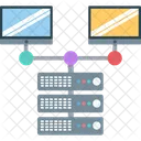 Servidor Cliente Uso Compartido De Computadoras Servidor De Alojamiento Icono