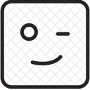 Clignement Des Yeux Emoji Visage Icône