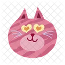 Clipart de desenho animado de rosto de gato apaixonado  Ícone