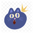 Clipart de desenho animado de rosto de gato chocado  Ícone