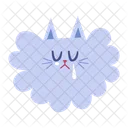 Clipart de desenho animado de cara de gato chorando  Ícone