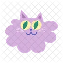 Clipart de desenho animado de rosto de gato feliz  Ícone