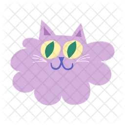 Clipart de desenho animado de rosto de gato feliz  Ícone