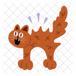 Clipart de desenho animado de gato assustado  Ícone