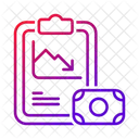 クリップボード、お金、計画 アイコン
