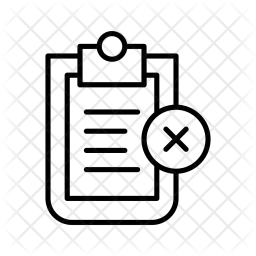 Clipboard, Note, Document, Paper, Cross, Delete  Icon