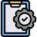 Clipboard With Gear Check Sign  Icon