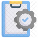 Clipboard With Gear Check Sign  Icon