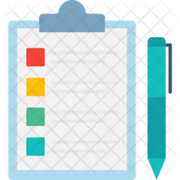 Clipboard With Pen  Icon