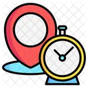 Clock Map Pin Pin Icon