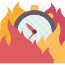 Clock Fire Burning Icon