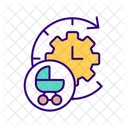 Clock Face Baby Carriage Icon