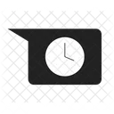 Clock in speech balloon  Icon
