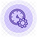 Clock Settings Black Outline Icon Icon