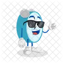 Clock Logo Mascot Thumb Pose Body Icon