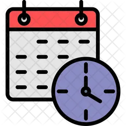 Clock with Calendar  Icon