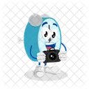 Clock Logo Mascot Camera Pose Character Icon