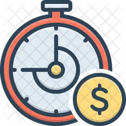 Clock With Dollar Sign  Icon