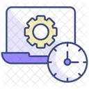 Clock with flexible hours  Icon