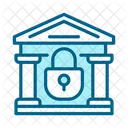 Closed Bank Economic Crisis Lock Symbol
