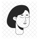 Closed eyes woman in peaceful mood  Icon