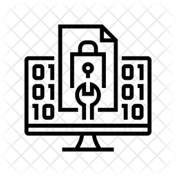 Closed Source Icon - Download in Line Style